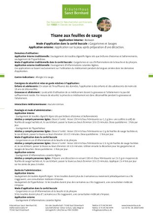 Tisane aux feuilles de sauge 150 g