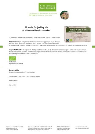 T&egrave; verde Darjeeling bio 35 g