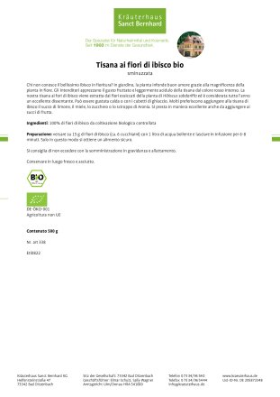 Tisana ai fiori di ibisco bio sminuzzata 500 g
