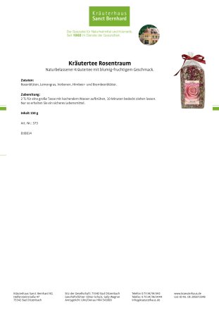 Kr&auml;utertee Rosentraum 150 g