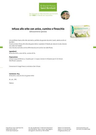 Infuso alle erbe con anice, cumino e finocchio 40 g
