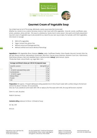 Gourmet Cream of Vegetable Soup 600 g