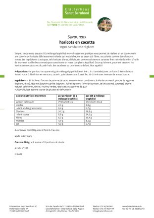 Haricots en cocotte 600 g