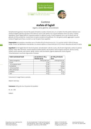 stufato di fagioli 600 g