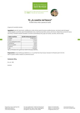 Tè „la casetta nel bosco“ 250 g