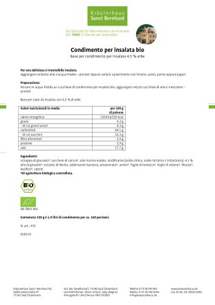 Condimento per insalata bio 320 g