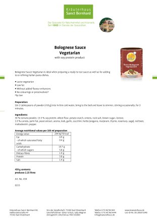 Bolognese Sauce Vegetarian 450 g