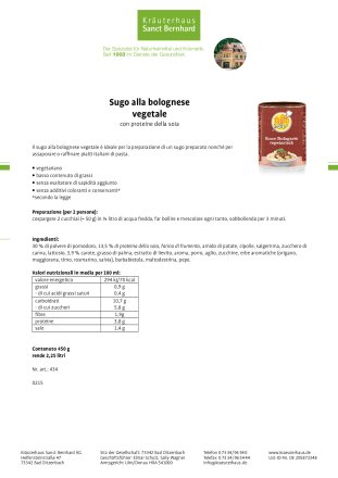 Sugo alla bolognese vegetale 450 g