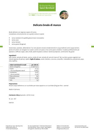 Delicato brodo di manzo 360 g