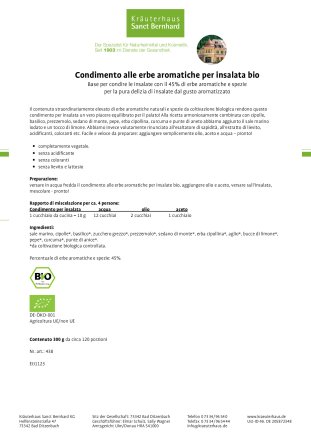 Condimento alle erbe aromatiche per insalata bio 300 g