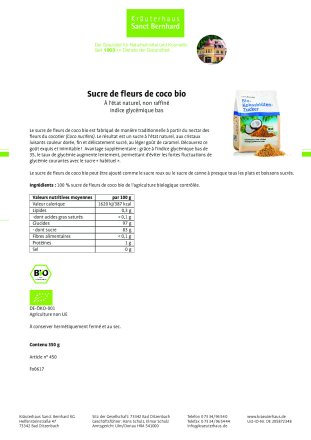 Sucre de fleurs de coco bio 350 g