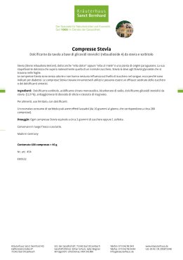 Compresse Stevia con Rebaudioside A 40 g