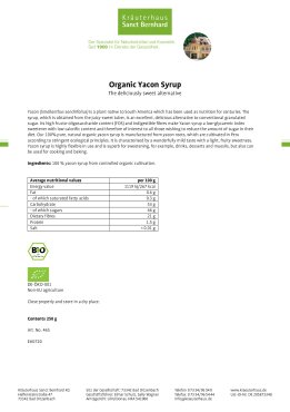Organic Yacon Syrup 250 g