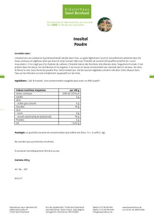 Inositol (Poudre) 250 g