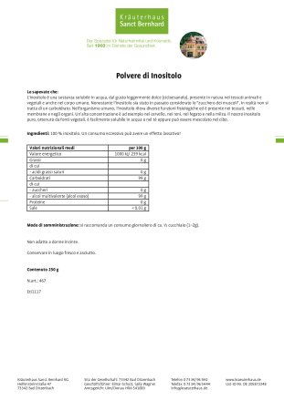 Polvere di Inositolo 250 g