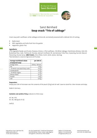 Soup snack "Trio of cabbage" 20 g