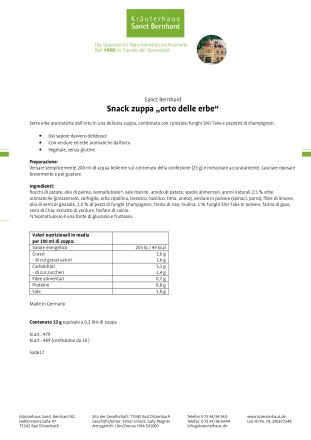 Snack zuppa „orto delle erbe“ 23 g