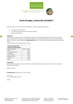 Snack di zuppa „Amore del contadino“ confezione da 10 200 g