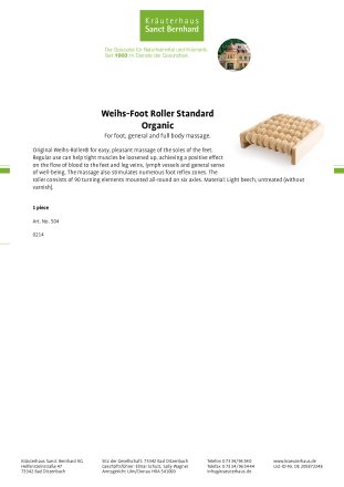 Weihs-Foot Roller Standard Organic