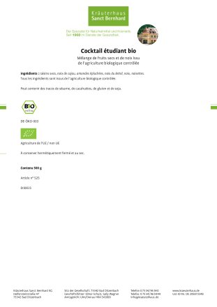 Cocktail étudiant bio 500 g