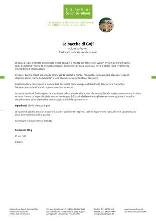 Bacche di Goji 500 g