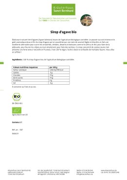 Sirop d'agave bio