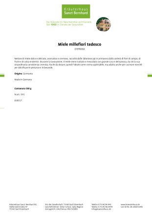 Miele millefiori tedesco 500 g