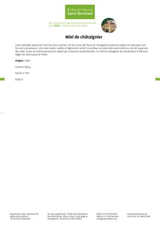 Miel de châtaignier 500 g
