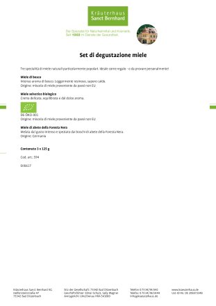 Set di degustazione miele 375 g