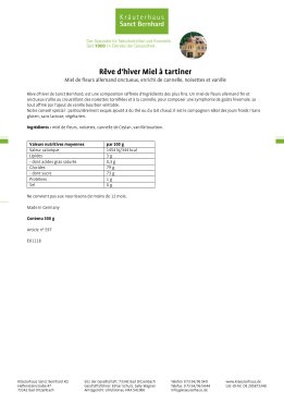 Rêve d'hiver Miel à  tartiner 500 g