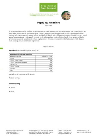 Pappa reale e miele 500 g
