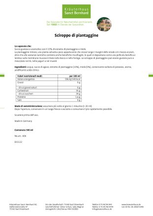 Sciroppo di piantaggine 500 ml