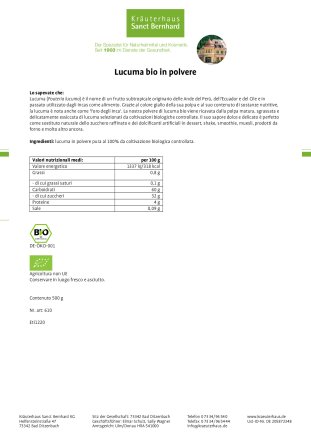 Lucuma bio in polvere 500 g