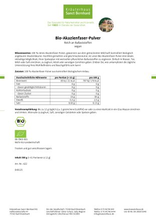 Bio-Akazienfaser-Pulver 500 g