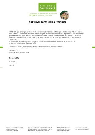 SUPREMO Caffè Crema Premium