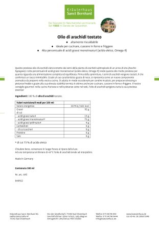 Olio di arachidi  tostato 500 ml