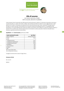Olio di sesamo naturale, spremuto a freddo 100 ml