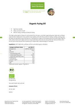 Organic Frying Oil 750 ml