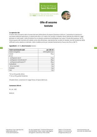 Olio di sesamo 500 ml