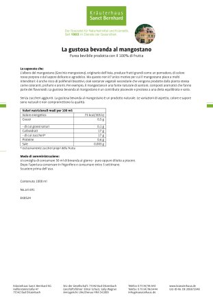 La gustosa bevanda al mangostano 1000 ml