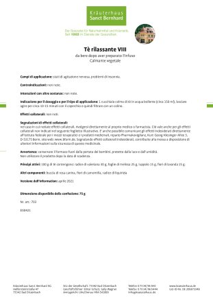 Tè rilassante VIII 75 g