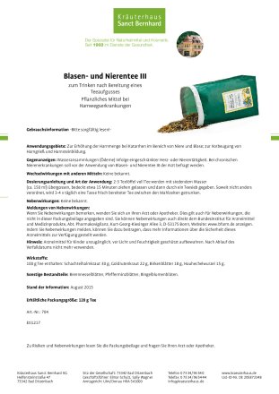 Blasen- und Nierentee III 120 g
