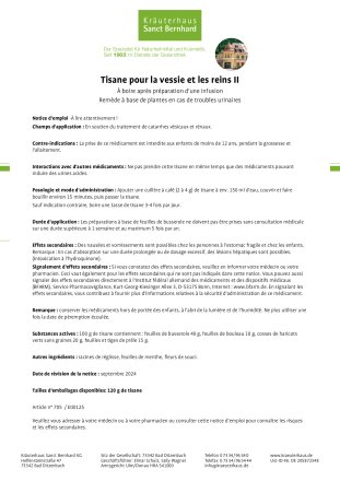 Tisane pour la vessie et les reins II 120 g