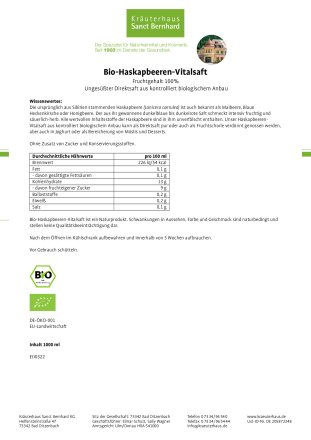 Bio-Haskapbeeren-Vitalsaft