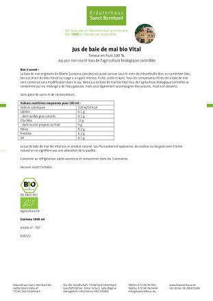 Jus de baie de mai bio Vital