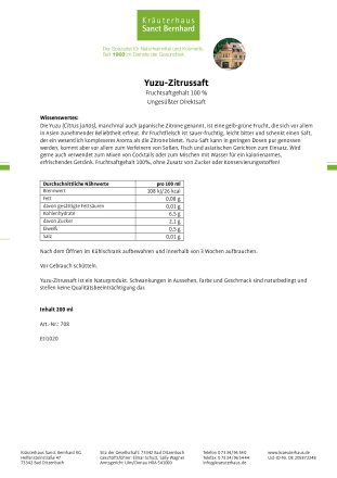 Yuzu-Zitrussaft 200 ml