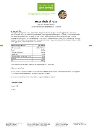 Succo vitale di Yuzu 200 ml
