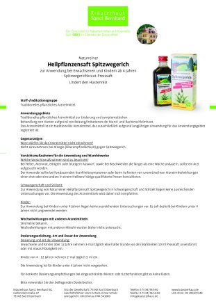 Naturreiner Heilpflanzensaft Spitzwegerich