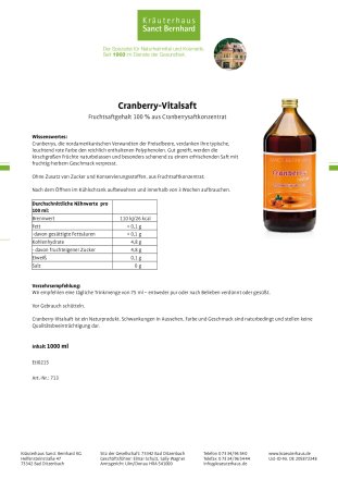 Cranberry-Vitalsaft