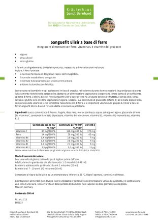Sanguefit Elisir a base di ferro 500 ml 500 ml